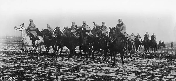 Austro-Hungarian cavalry in action, WW1