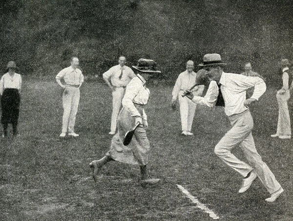 English men and women playing the game of stoolball