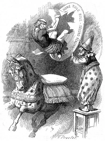 Houp-la. Cartoon from 1893 showing William Gladstone as a circus performer
