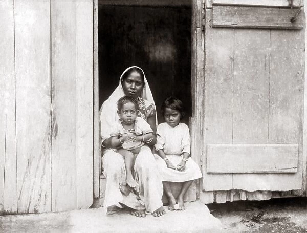 Woman and children, Port of Spain, Trinidad, circa 1900