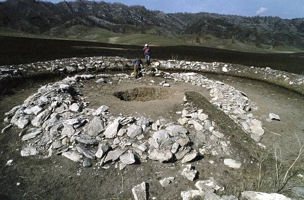 Prehistoric burial mound, Siberia