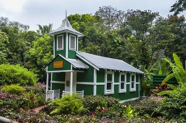 Tiny Ierusalema Hou Church, Halawa Bay on the island of Molokai, Hawaii, United States of America, Pacific