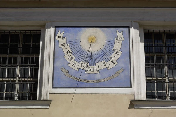 20060399. SLOVENIA Ljubljana Old Town. Wall mounted Sundial dated 1826