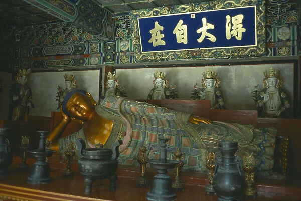 20069714. china, hebei, beijing, sleeping buddha of western hills