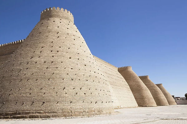 Outer walls of the Ark Fortress, Registan Square, Bukhara, Uzbekistan