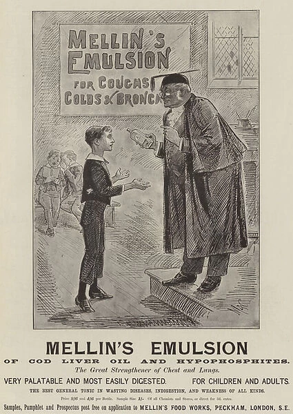 Advertisement, Mellins Emulsion (engraving)