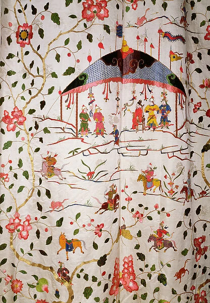 Arabesque textile design, c. 1720 (embroidery)