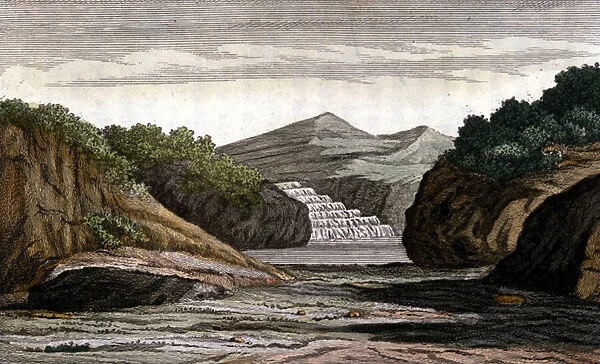 Brazil, river and land rich in golden pepites. 19th century engraving)  /  Leemage