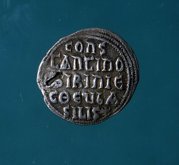 Byzantine silver coin by ntin VI and Irene (780 - 797). Collection of the medagliere of
