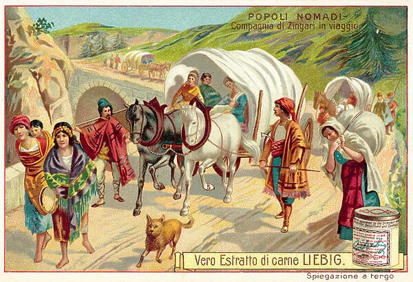 Company of gypsies travelling (chromolitho)