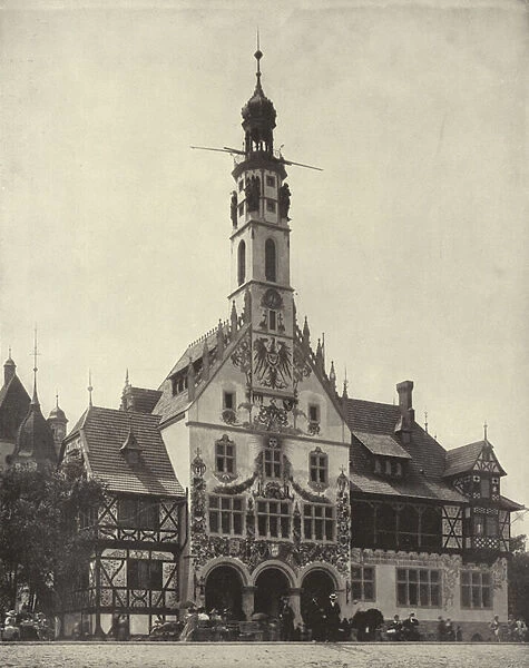 The German Building (b  /  w photo)