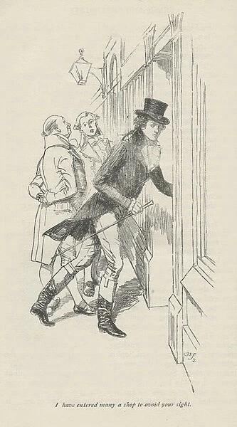 I have entered many a shop to avoid your sight, 1896 (engraving)