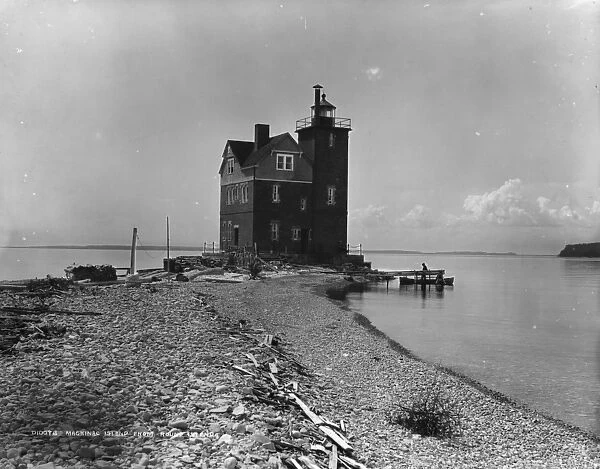 Mackinac Island from Round Island, c. 1899 (b  /  w photo)
