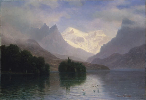Mountain Scene, 1880-90 (oil on paper)