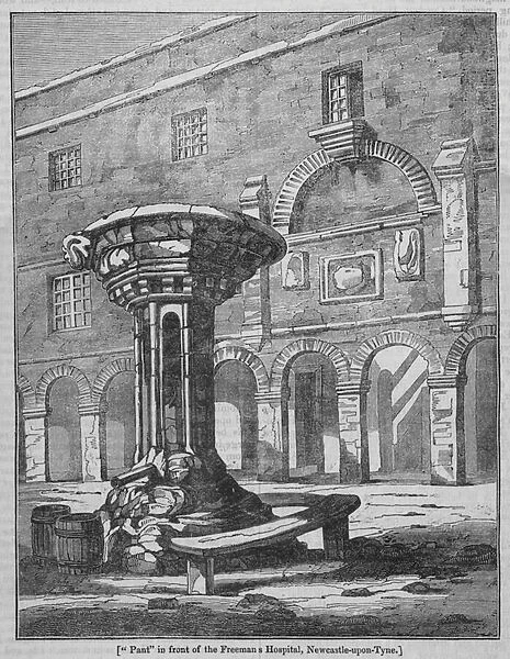 'Pant'in front of the Freemans Hospital, Newcastle-upon-Tyne (engraving)