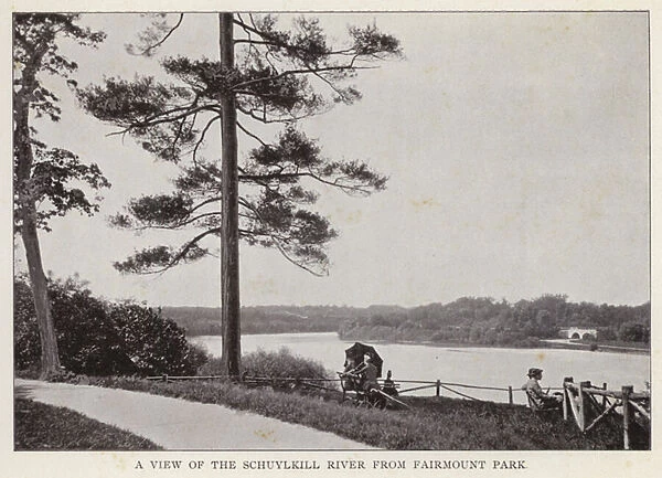 Philadelphia: A View of the Schuylkill River from Fairmount Park (b  /  w photo)