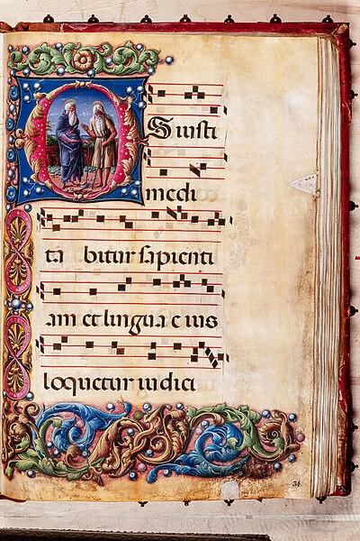 Piccolomini Library: choir book, cod. 17. 2, ff. 31r with 'Two Hermit Saints', by Liberale da Verona (about 1445 - 1527  /  9)