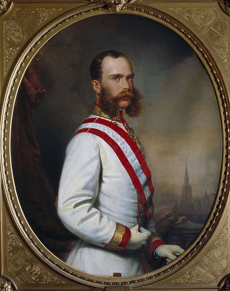 Portrait of Emperor Francois Joseph I (1830-1916). Anonymous painting 1867