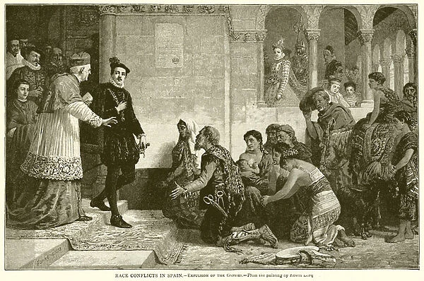 Race conflicts in Spain. --Expulsion of the Gypsies (engraving)