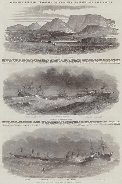 Submarine Electric Telegraph between Newfoundland and Cape Breton (engraving)