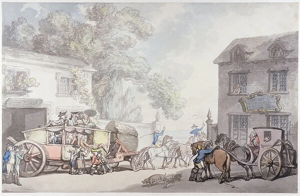 Travelling in France, c. 1790 (pen & ink with w  /  c on paper)