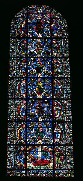 The Tree of Jesse, lancet window in the west facade (stained glass) (detail of 98062)