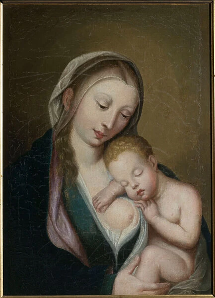 The Virgin and Child sleeping on her shoulder. 18th century (oil on canvas)