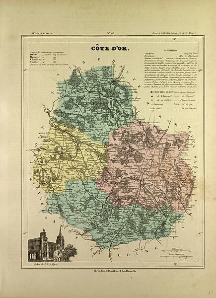 Map of Cote D or, France