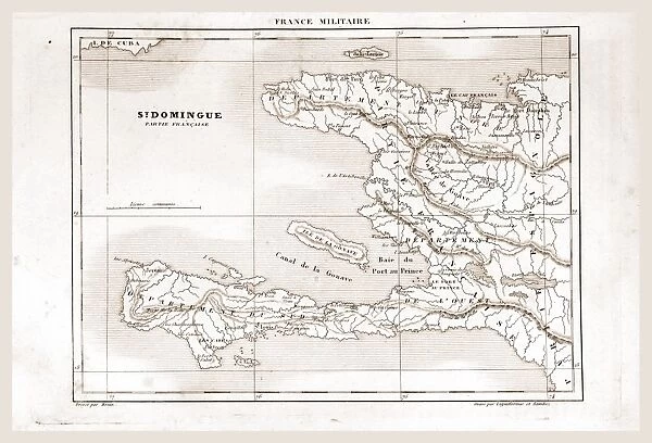 Map, Saint-Domingue was a French colony on the Caribbean island of Hispaniola