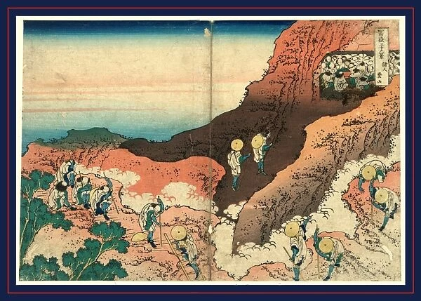 Shonin tozan, Pilgrims climbing. Katsushika, Hokusai, 1760-1849, artist, 1834. 1 print