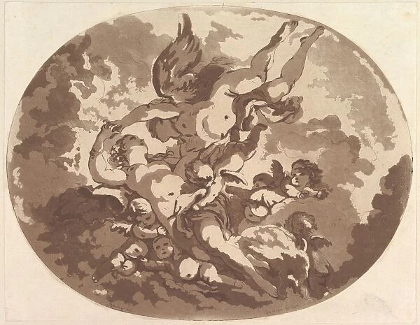 Venus Cupid 1766 Aquatint brown ink sheet 9 13  /  16 x 12 5  /  8