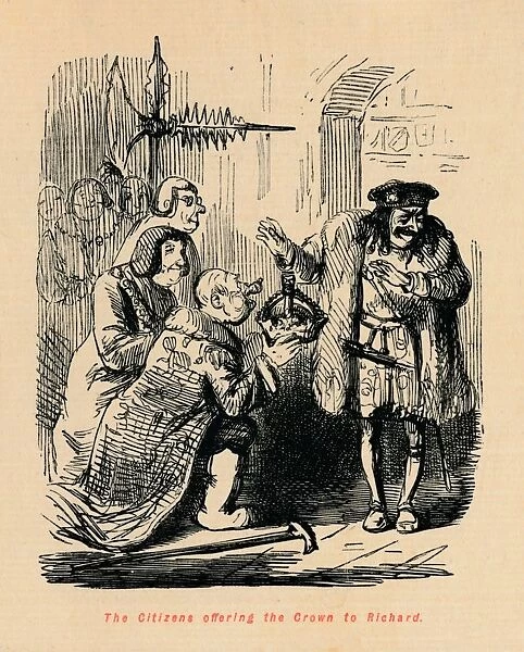 The Citizens offering the Crown to Richard, . Artist: John Leech