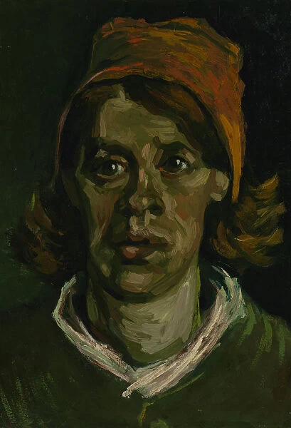 Head of a Peasant woman with red hood, 1885. Artist: Gogh, Vincent, van (1853-1890)