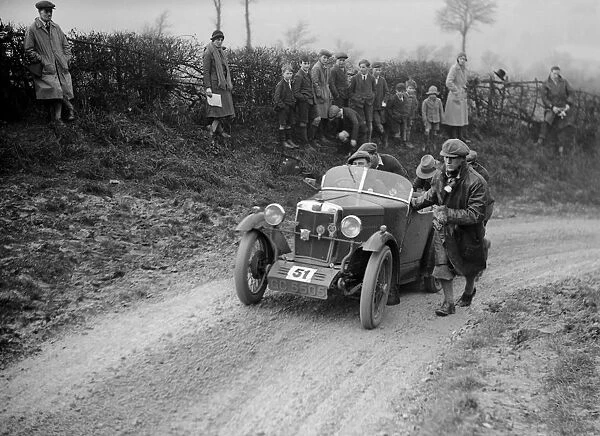 MG M type of JB Carver competing in the NWLMC London-Gloucester Trial, 1931. Artist: Bill Brunell
