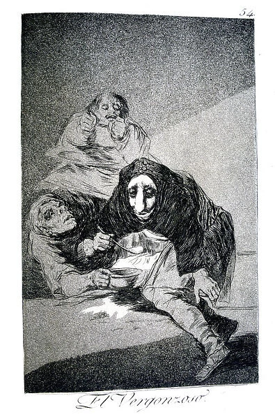 The Shamefaced One, 1799. Artist: Francisco Goya