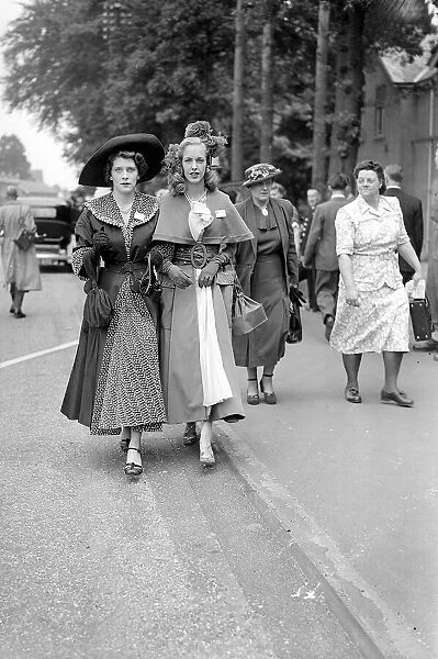 Fashion at Royal Ascot - June 1949 Ladies Day - a woman shows off her style of