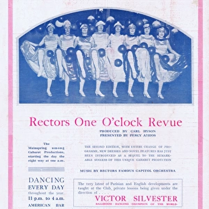 Advert for the cabaret show Rectors One O Clock Revue