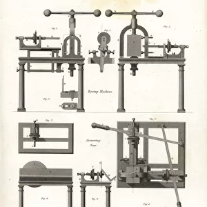 Boring machine and cornering saw, 18th century