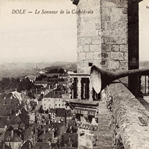 The Horn blower at the Cathedral of Dole, France