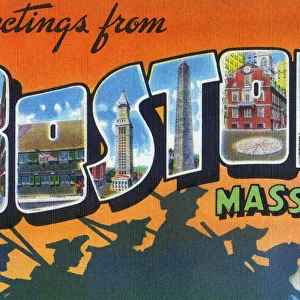 Large Letter card - Greetings from Boston, Massachusetts