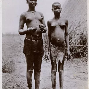Two Nuer Girls - Upper Nile, Bahr-el-Zaraf, Sudan, Africa