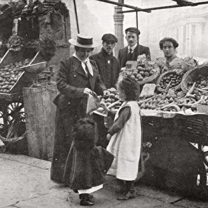 Olive Malvery selling fruit