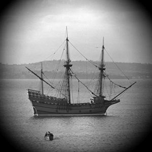 Replica of The Mayflower in Brixham Harbour, Devon