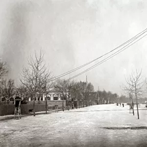 Snowy scene, Tientsin (Tianjin) China, circa 1880s