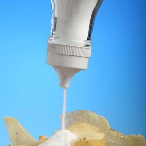 Salt content in crisps, conceptual image