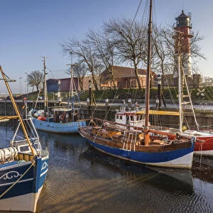 Fishing cutter in the old port of Buesum, North Friesland, Schleswig-Holstein