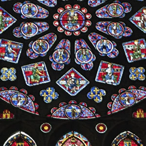 France, Eure-et-Loire, Chartres, Chartres Cathedral, The North Rose Window depicting