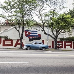 Revolutionary sign on Calle 23, Vedado, Havana, Cuba