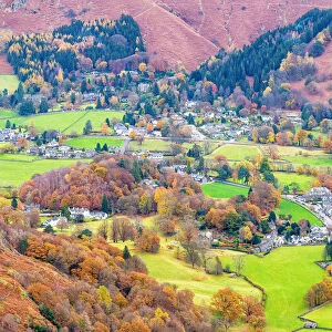 Views towards Grasmere village from Silver How, Cumbria, England