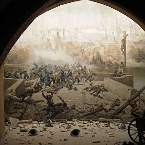 Battle on Charles Bridge in Prague in 1648, ending the Thirty Years War. Picture